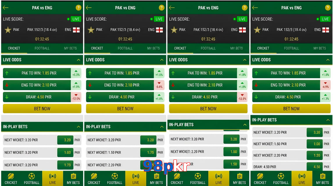 Game list for 98Pkr bet section